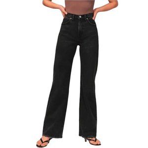 Abercrombie Fitch 28 6 The 90s Relaxed Jeans Ultra High Rise Faded Black